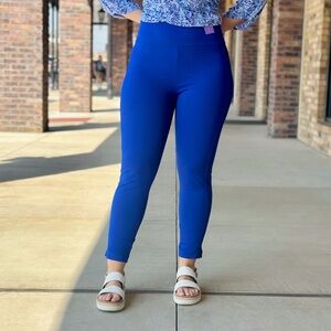 Blue Ankle-Length Women's Pants